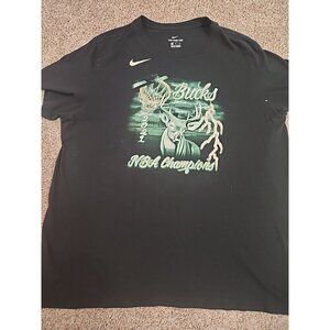 Nike Milwaukee Bucks NBA Finals Championship BASKETBALL TEAM SHIRT SZ‎ X-L